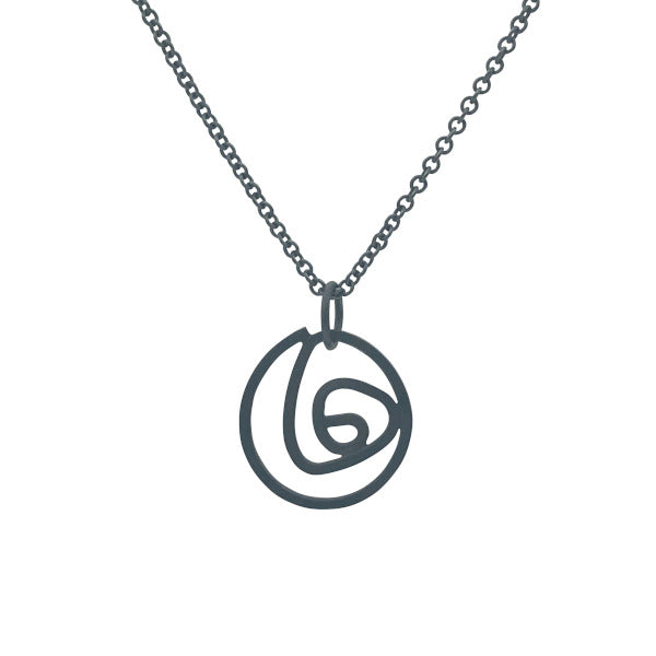 Labyrinth Necklace Small oxidized sterling silver on sturdy 16" or 18" sterling silver cable chain